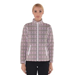 A Pink And Brown Pattern On A White Background Women s Bomber Jacket