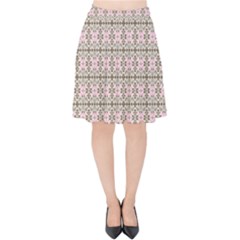 A Pink And Brown Pattern On A White Background Velvet High Waist Skirt by catchydesignhill