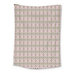 A Pink And Brown Pattern On A White Background Medium Tapestry