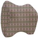 A Pink And Brown Pattern On A White Background Velour Head Support Cushion View3