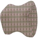 A Pink And Brown Pattern On A White Background Velour Head Support Cushion View4