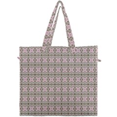 A Pink And Brown Pattern On A White Background Canvas Travel Bag