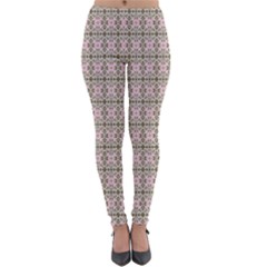 A Pink And Brown Pattern On A White Background Lightweight Velour Leggings