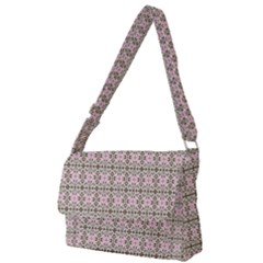 A Pink And Brown Pattern On A White Background Full Print Messenger Bag (s) by catchydesignhill