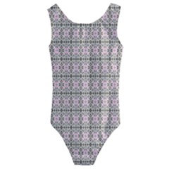 A Pink And Brown Pattern On A White Background Kids  Cut-out Back One Piece Swimsuit by catchydesignhill