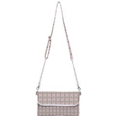 A Pink And Brown Pattern On A White Background Mini Crossbody Handbag