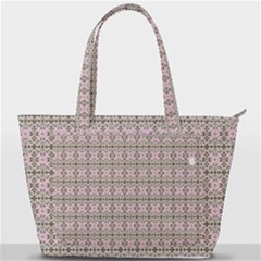 A Pink And Brown Pattern On A White Background Back Pocket Shoulder Bag 