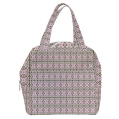 A Pink And Brown Pattern On A White Background Boxy Hand Bag