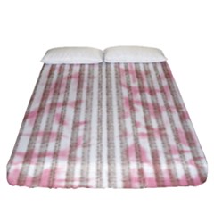 A Pink And White Striped Background Fitted Sheet (king Size)