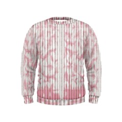 A Pink And White Striped Background Kids  Sweatshirt