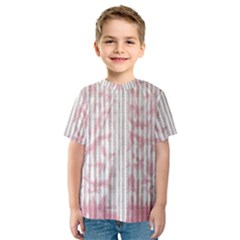 A Pink And White Striped Background Kids  Sport Mesh T-shirt