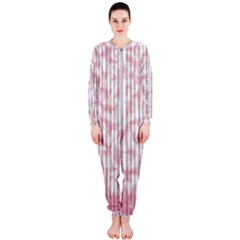 A Pink And White Striped Background Onepiece Jumpsuit (ladies)