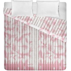 A Pink And White Striped Background Duvet Cover Double Side (king Size)