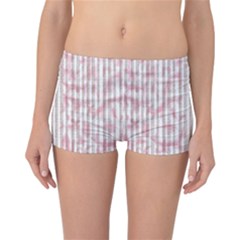 A Pink And White Striped Background Reversible Boyleg Bikini Bottoms