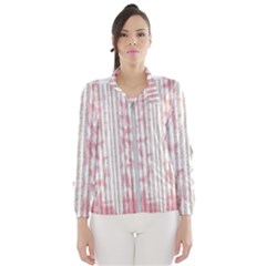 A Pink And White Striped Background Women s Windbreaker