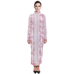 A Pink And White Striped Background Turtleneck Maxi Dress by catchydesignhill