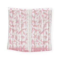 A Pink And White Striped Background Square Tapestry (small)