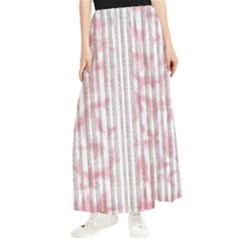 A Pink And White Striped Background Maxi Chiffon Skirt