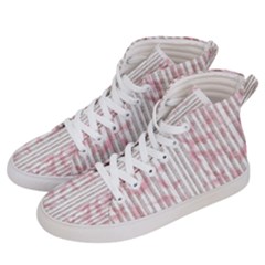 A Pink And White Striped Background Women s Hi-top Skate Sneakers