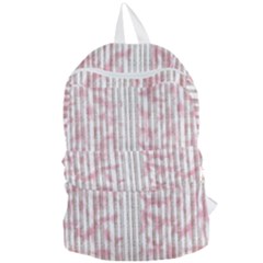 A Pink And White Striped Background Foldable Lightweight Backpack