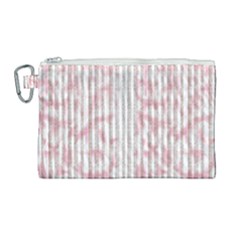 A Pink And White Striped Background Canvas Cosmetic Bag (large)