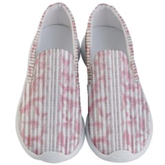 A Pink And White Striped Background Men s Lightweight Slip Ons