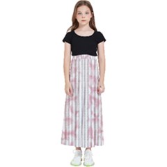 A Pink And White Striped Background Kids  Flared Maxi Skirt