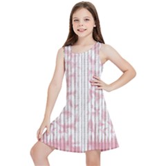 A Pink And White Striped Background Kids  Lightweight Sleeveless Dress