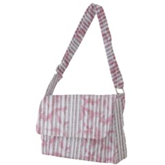 A Pink And White Striped Background Full Print Messenger Bag (s)