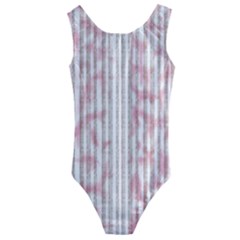 A Pink And White Striped Background Kids  Cut-out Back One Piece Swimsuit