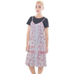 A Pink And White Striped Background Camis Fishtail Dress