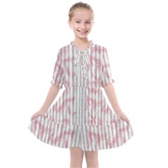 A Pink And White Striped Background Kids  All Frills Chiffon Dress