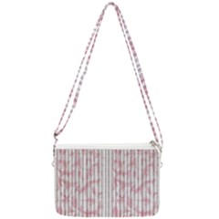 A Pink And White Striped Background Double Gusset Crossbody Bag