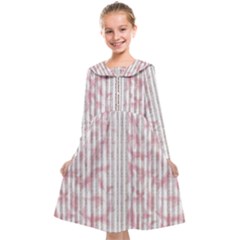 A Pink And White Striped Background Kids  Midi Sailor Dress