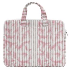 A Pink And White Striped Background Macbook Pro 15  Double Pocket Laptop Bag 