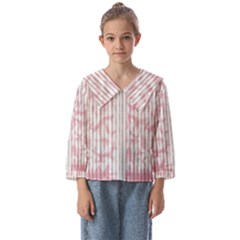 A Pink And White Striped Background Kids  Sailor Shirt