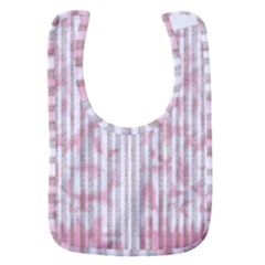 A Pink And White Striped Background Baby Bib