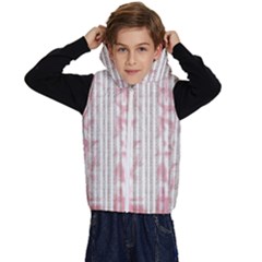 A Pink And White Striped Background Kids  Stylish Hooded Puffer Vest