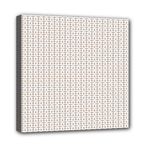 A White Background With A Brown Pattern On It Mini Canvas 8  X 8  (stretched)