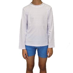 A White Background With A Brown Pattern On It Kids  Long Sleeve Swimwear