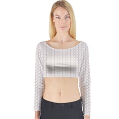 A White Background With A Brown Pattern On It Long Sleeve Crop Top