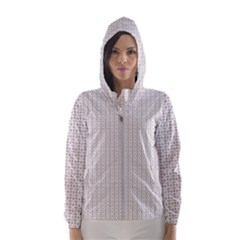 A White Background With A Brown Pattern On It Women s Hooded Windbreaker