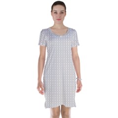 A White Background With A Brown Pattern On It Short Sleeve Nightdress