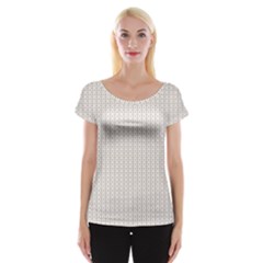 A White Background With A Brown Pattern On It Cap Sleeve Top