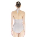 A White Background With A Brown Pattern On It Halter Swimsuit View2