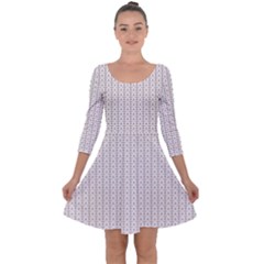 A White Background With A Brown Pattern On It Quarter Sleeve Skater Dress