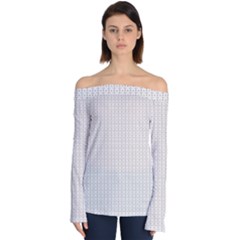 A White Background With A Brown Pattern On It Off Shoulder Long Sleeve Top