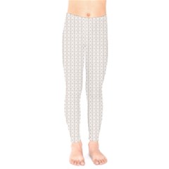 A White Background With A Brown Pattern On It Kids  Leggings