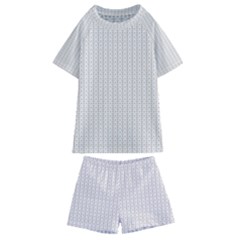 A White Background With A Brown Pattern On It Kids  Swim T-shirt And Shorts Set