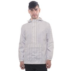 A White Background With A Brown Pattern On It Men s Front Pocket Pullover Windbreaker